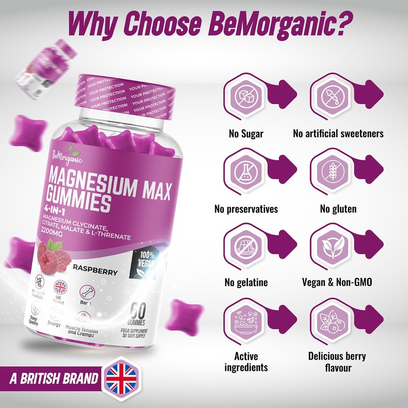 BeMorganic Organic Gummies (Magnesium Gummies)