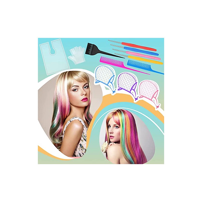 Hair Highlighting Kit Disposable Highlight Cap Coloring Dye Tool Set