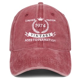 50th Birthday Gifts for Him Her - Men Women Hats 1974 Vintage 50 Year Old Embroidered Baseball Cap