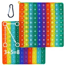 Squishy Toy (Numbers 1 - 100, Double Sided Printing), Push-Pop, Educational Toy, Learning Toy, Board Game, Push Pop Bubble, Stress Relief, Decompression Toy, Washable, For Children and Adults Birthday