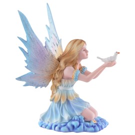 VOGLER Joh. Vogler GmbH Peace Fairy with Dove Peace on Earth, Made of Artificial Stone, Detailed Coloured by Artist