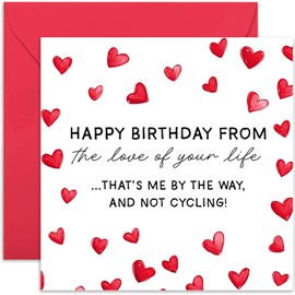 Cute Birthday Card for Him - 'Cycling' - Fun Birthday Card for Husband - Ideal for Road Bike Lover, Player or Fan - Happy Birthday Greeting Card for Men and Women - Hilarious Designs