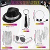 8Pcs MJ Costume Accessories, 80s Dancer Rocker Star Cosplay Set
