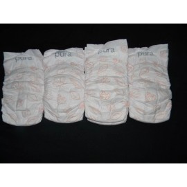 PURA 4 sample PURA Chlorine FREE Disposable Diapers  (33+Lbs) Size 7.