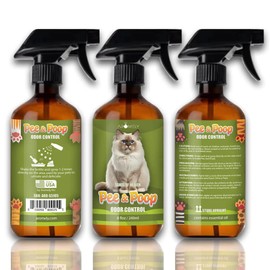 Pee & Poop Cat Deterrent Spray - Sands Heaven Advanced Cat Litter Deodorizer 8oz - Concentrated Pet Urine & Feces Neutralizer, Fresh Scent for Litter Boxes, Carpets & Home