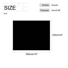 MECCANIXITY Black ABS Plastic Sheet 10x8x0.08inch for Building Model, DIY Crafts, Panel