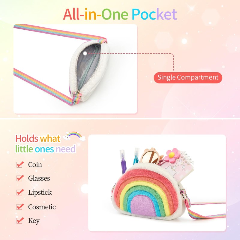 cotmcor Fleece Toddler Purse for Kids Gift Little Girls Purse