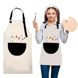 Lnngub Kid Art Apron,Kids Painting Apron with Pocket Art Smock for Children Adjustable Waterproof Kids Aprons for Painting Cooking Crafting Arts Gardening