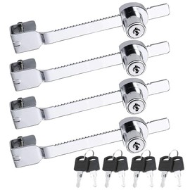 yotutun Terrarium Lock with Key Equal 4 Pieces Rack Lock Display Case Lock Terrarium Lock Ratchet Lock Glass Door Lock for Drawer Display Cabinets Keyed Alike