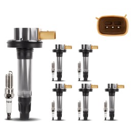 New Upgrade UF646 Ignition Coil Pack Set of 6 and 6509 Iridium Spark Plugs, Precise and Corrosion-resistant Connections, Fit for 3.5L F150 2011-2015, Explorer 2013-2017, Expedition 2015-2017