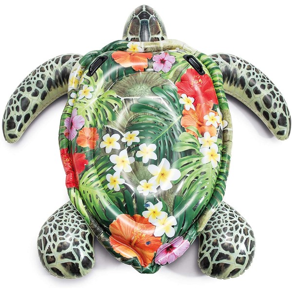 Intex Realistic Print Sea Turtle Inflatable, 75" X 67", for Ages 3+