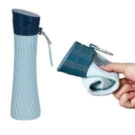 MOXILYN 20oz Collapsible Water Bottles BPA Free Reuseable Leak proof Drinking Spout Silicone Foldable Water Bottles for Sports Travel Gym Essentials Camping Hiking - Rotating Tower Shaped Bottle