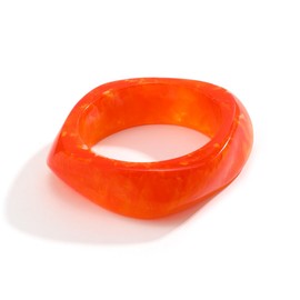 MIFYNN Chunky Transparent Acrylic Bangle Irregular Large Square Bangle Geometric Polygon Transparent Bangle Resin Plastic Candy Bangle Bracelet for Women Teen Girl, Resin, acrylic, Orange