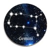 Round Gemini Constellation Glossy Coaster - Unique, Novelty Zodiac Sign/Astrology