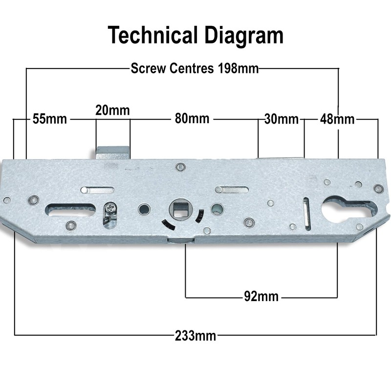Genuine Mila Coldseal Door Lock Gearbox Centre Case uPVC 35mm