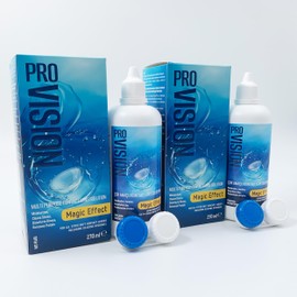 Pro-Vision-Multi Purpose Contact Lens Solution, All-in-One Cleaner with Lens Case, Advanced Formula Lens Cleaner, Cleans & Moisturizes Soft & Silicon Hydrogel Lenses (270ml/9 Fl Oz–2Pack)