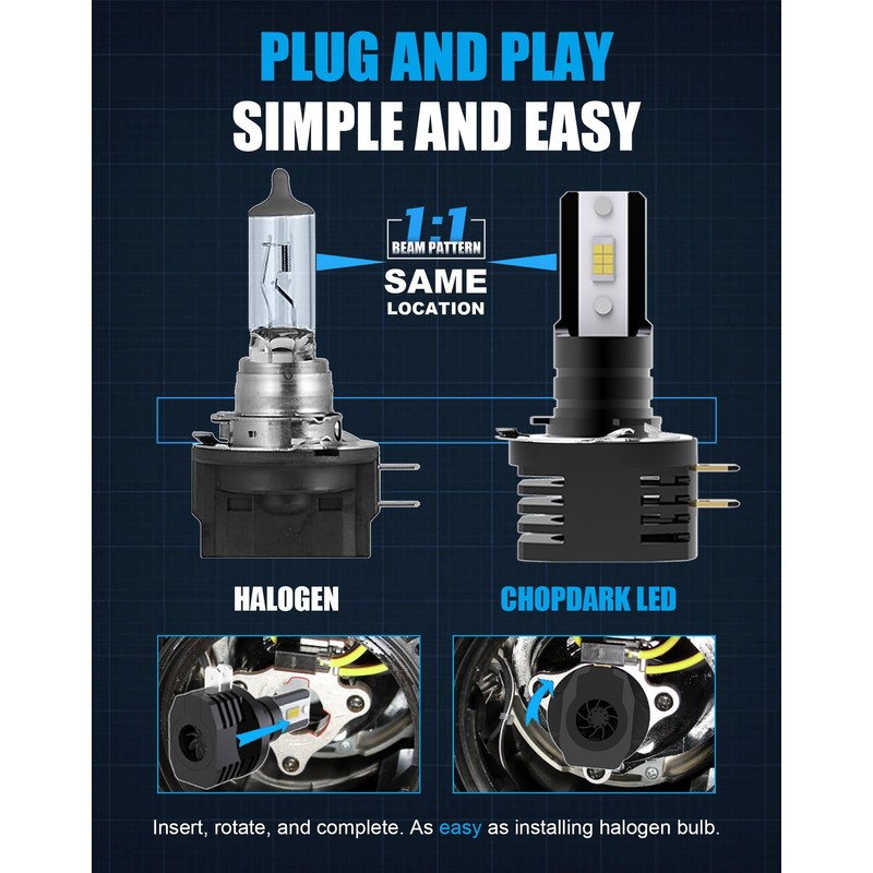 CHOPDARK H11B LED Bulbs H9B H8B Fog Lamp 50W 20000Lm