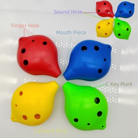 SIKATIHU 6 Hole Ocarina C Key Plastic Ocarina Music Instrument for beginner Best Gift for Adults kids (White)