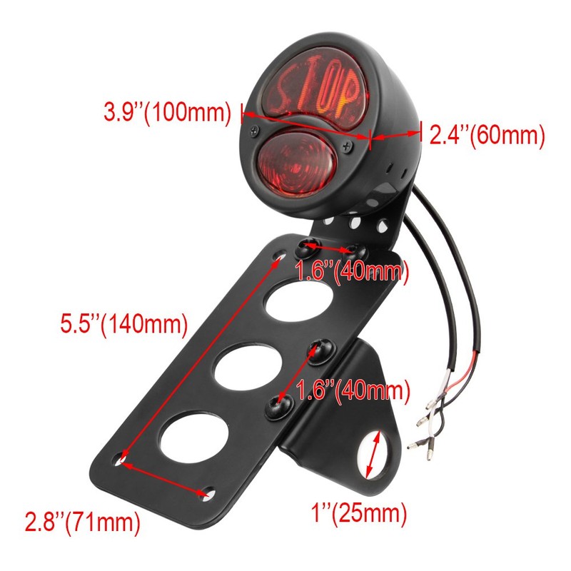 Amazicha Motorcycle LED Tail Light Brake Rear light 1" side