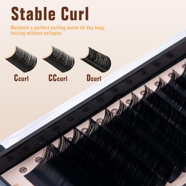 Classic Volume Lash Extension, 0.05 C Curl 9-20mm Mixed Eyelash Extension Lash Trays, Super Matt Black Individual Lash Extensions for Professional Salon Use