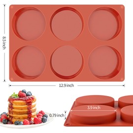 Ocmoiy 4 Inch Silicone Egg Mold for Baking/Jumbo Muffin Top Pan, 1 Pack Non-Stick Large Disc Shape Round Mold for Hamburger Bun, English Muffin, Tarts, Pies, Corn Bread, Egg Sandwich Breakfast