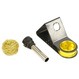 Sturdy Soldering Iron Stand with Built-in Brass Tip Cleaner, Features Non-Slip Rubber Feet, Measures 6.5" x 2.4" x 3.7" - Science Purchase