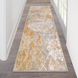 HEBE Hallway Runner Rug 2'x6' Washable Vintage Distressed Area Rugs Non Slip Laundry Rug Runner Boho Floor Carpet Runners for Hallways Entryway Laundry Room Kitchen Bathroom