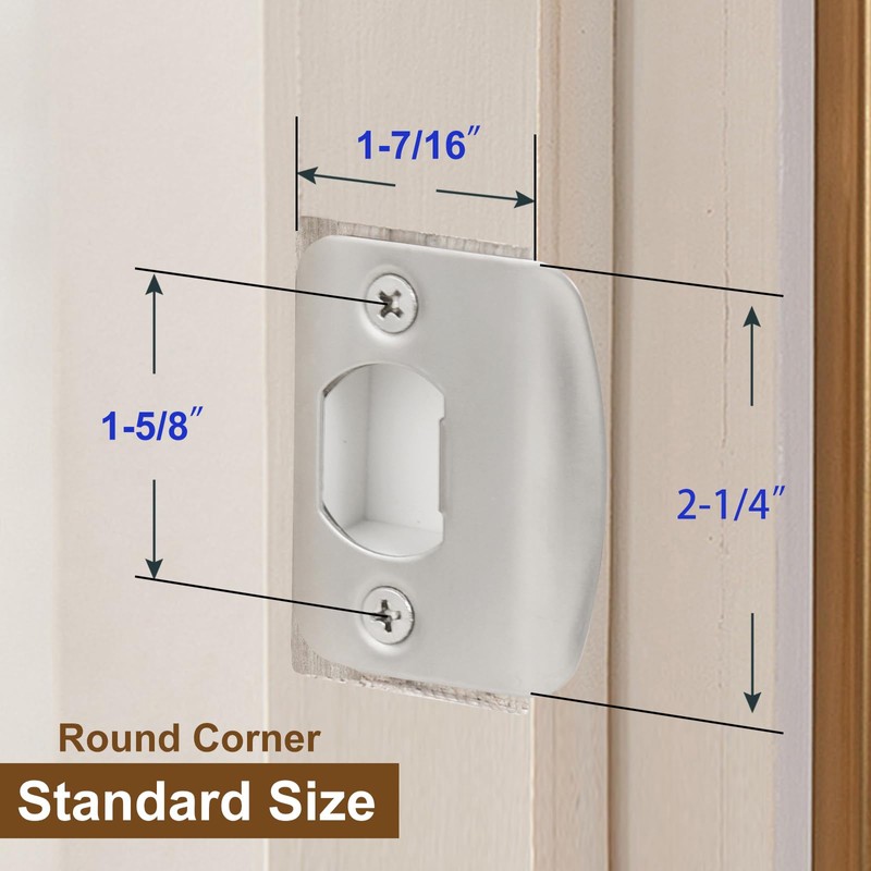 MOSECYOU Standard Door Strike Plate with Spacer Shim, Universal Striker