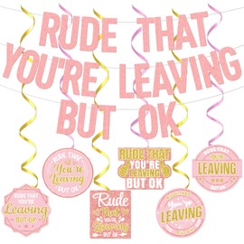 Rude That You're Leaving Banner - Retirement, Going Away, Farewell & Goodbye Party Decorations for Coworker Leaving Office