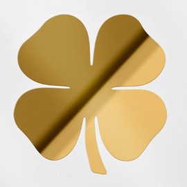 Decal Stickers of 4 Leaf Clover 2 (Metallic Gold) (Set of 2) Luxury Weatherproof Vinyl Decal Stickers for Laptop Desktop Smartphone Car Dirt Bike Wall Room Mason Jar - BICVER1911842GOW19Y24