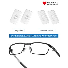 Firtox 4 Pairs Eyeglasses Nose Pads, Screw-in Soft Silicone Eyeglass Nose Pads, Anti-Slip Nose Pads for Glasses (11mm*6mm*5mm)