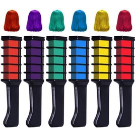 ProBytes Hair Chalk Instant Colour Comb/Face Paint - Non-toxic, Temporary, Girls, Women, Birthday & Fancy-Dress Party, Dressup, Makeup, Makeover, Washable (Multi-Color, 3 Packs – 18 Combs)