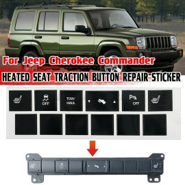 World Graphix Heated Seat Traction Button Repair Sticker Set For Jeep Cherokee Commander