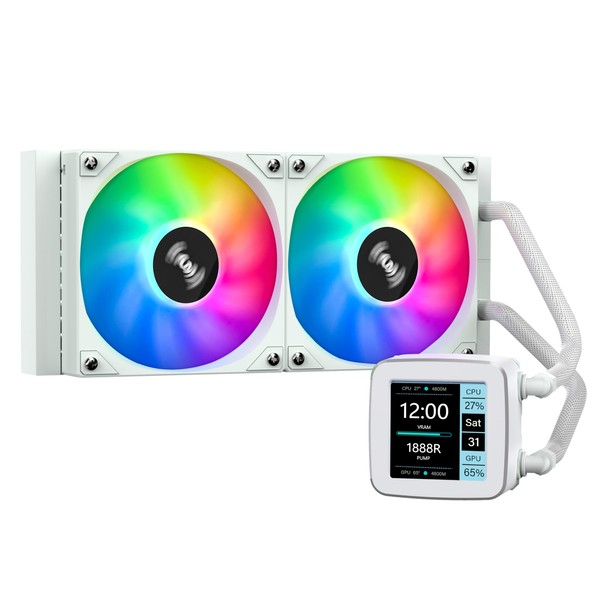 SAMA LD 240mm AIO Liquid CPU Cooler, 2.8" Custom LCD
