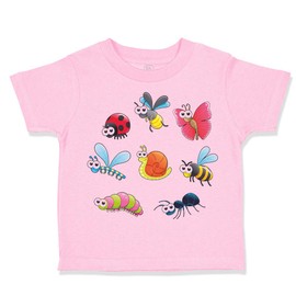 Toddler T-Shirt Insects Bugs and Snails Cotton Snail Boy & Girl Clothes Insects Baby Funny Tee Soft Pink Design Only 24 Months