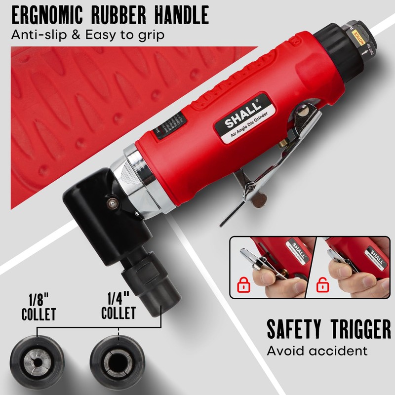 SHALL Right Angle Die Grinder, 90 Degree, 1/4" & 1/8"