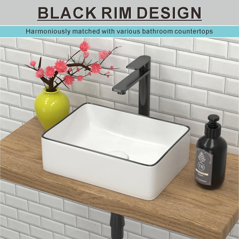 J-FAMILY 14.5'' x 10.6'' Bathroom Small Vessel Sink Above Counter