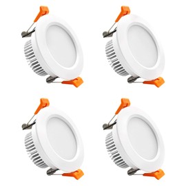 YGS-Tech 3 Inch LED Recessed Lighting Dimmable Downlight, 5W(40W Halogen Equivalent), 5000K Daylight White, CRI80, LED Ceiling Light with LED Driver (4 Pack)
