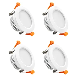 YGS-Tech 3 Inch LED Recessed Lighting Dimmable Downlight, 5W(40W Halogen Equivalent), 5000K Daylight White, CRI80, LED Ceiling Light with LED Driver (4 Pack)