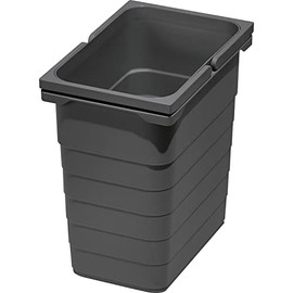 NINKA Rubbish Bin 8 Litres with Handles Plastic Dark Grey