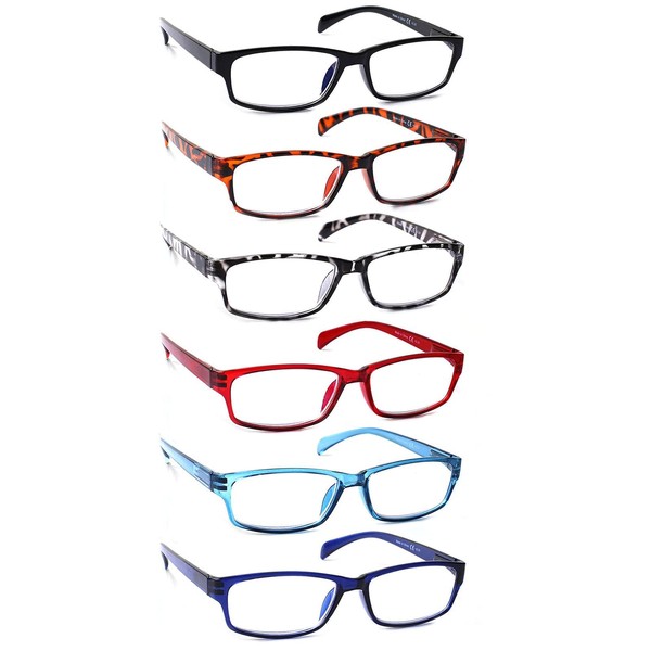 JOSCHOO Computer Reading Glasses for Women and Men 6 Pack