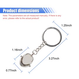 LHDOS Creative Motorcycle Helmet Keychain, 3D Metal Key Ring for Men, Mini Charm Car Key Fob Holder for Car Wallet Bag (Silver)