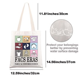 JNIAP FCS Teacher Tote Bag FCS Teacher Gift Home Economic Teacher Gift Family & Consumer Science Shoulder Bag (FACS Eras tb)