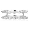 Blongme Cubic Zirconia Twisted Wedding Band for Women Guard Ring