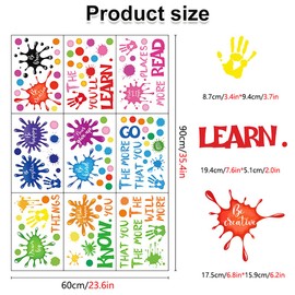 Creative Colorful Crayons Wall Decals Watercolor Ink Splash Dots Pens Wall Stickers DIY Removable Peel and Stick Nursery Wall Decor for Kids Baby Bedroom Classroom Playroom Decoration (B)