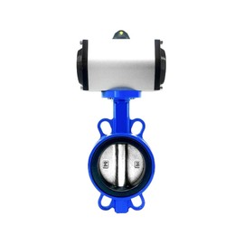 RCVDVUAJ Pneumatic Butterfly Valve D671X-10/16 Wafer Type Spherical Lnk 304 Stainless Steel Quick Shut-Off Valve DN40/50/65/80/100-300(DN80,Spherical Ink Board)