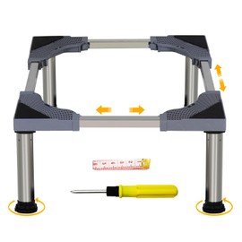 HEYLEAYAR Mini Fridge Stand, Universal Adjustable Washing Machine Stand with 4 Stainless Steel Feet (11"-12.6" Height), Multi-Functional Refrigerator Stand Base Suitable for Washer, Refrigerators, Dryer, 1Pack