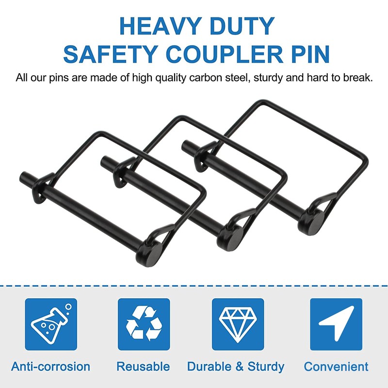 INCREWAY 4 PCS 6mm Carbon Steel Black Quick Release Safety
