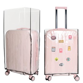 LADYGG Clear Luggage Covers PVC Suitcase Cover Thicken Protectors Waterproof Cover for Luggage (28-inch)