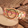 BEWELL Wooden Watches Handmade Natural Colorful Bamboo Wooden Watch Analog
